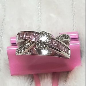 COPY - Sterling silver, pink sapphire & CZ